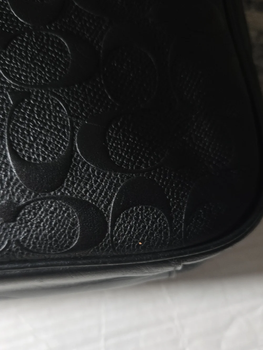 Coach Black Embossed Signature Leather Briefcase